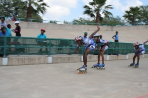 PRETORIA roller skating bank track in the middle of cycling track